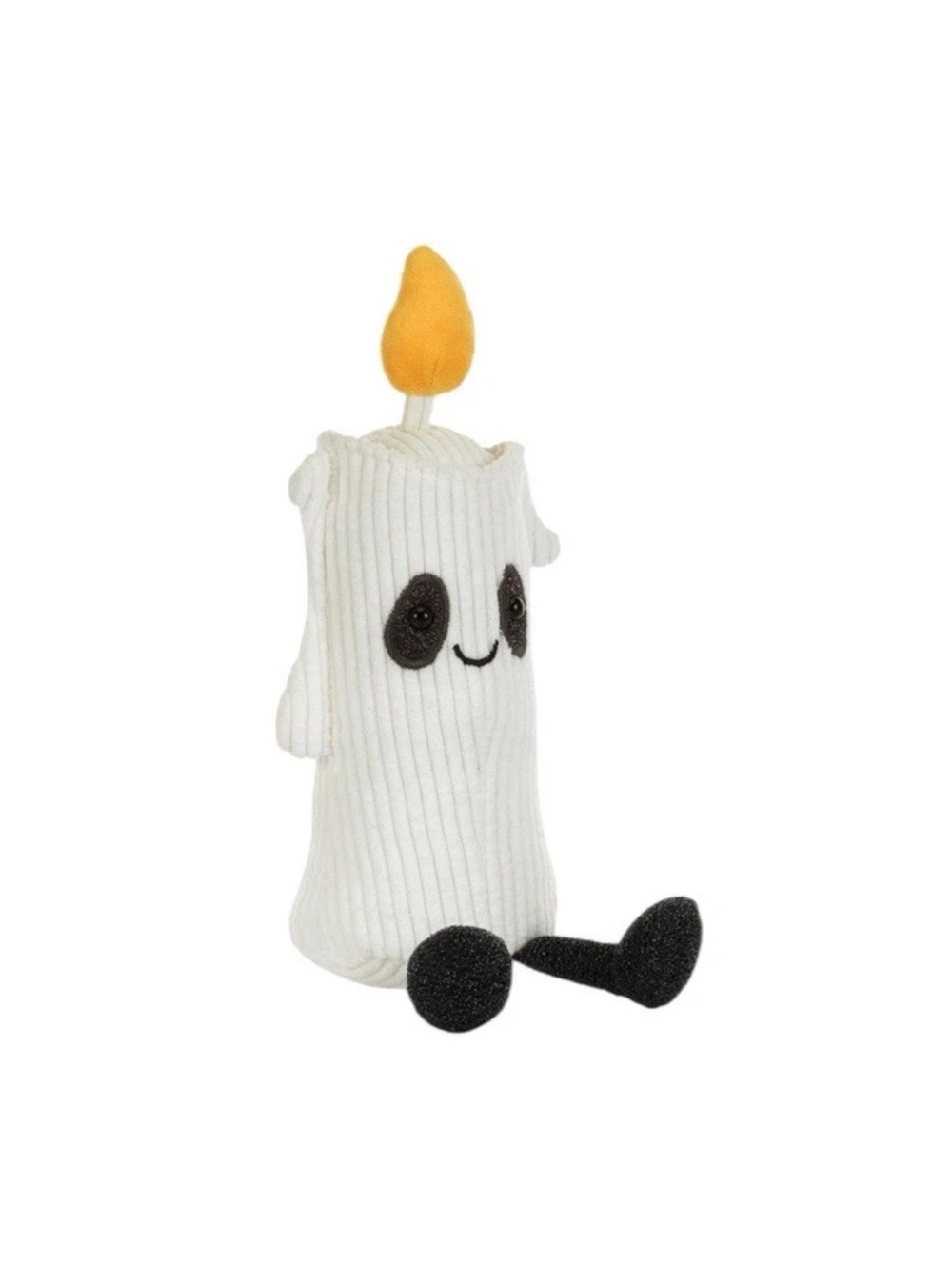 Jellycat Cream Candle Plush Toy with Yellow Flame and Black Details